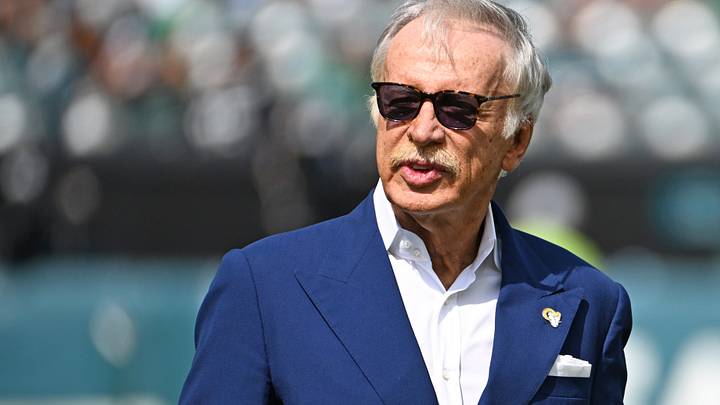 Sep 21, 2025; Philadelphia, Pennsylvania, USA; Los Angeles Rams owner Stan Kroenke on the field during warmups against the Philadelphia Eagles at Lincoln Financial Field. Mandatory Credit: Eric Hartline-Imagn Images