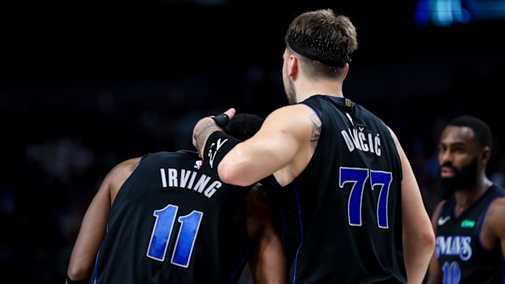 Dec 6, 2023; Dallas, Texas, USA; Dallas Mavericks guard Luka Doncic (77) celebrates with Dallas