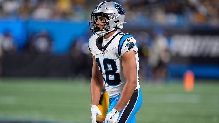 Carolina Panthers wide receiver Jalen Coker (18) during the second half against the Pittsburgh Steelers at Bank of America Stadium. Mandatory Credit: Jim Dedmon-Imagn Images Carolina Panthers wide receiver Jalen Coker (18) during the second half against the Pittsburgh Steelers at Bank of America Stadium. Mandatory Credit: Jim Dedmon-Imagn Images