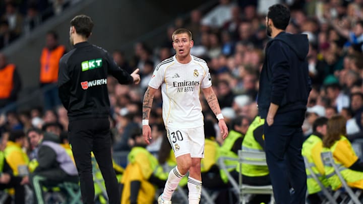 Franco Mastantuono a été exclu en fin de rencontre.