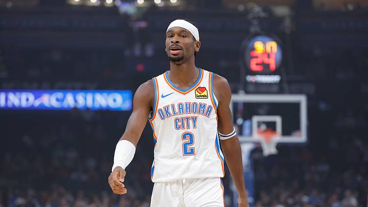 Oct 13, 2026; Oklahoma City, Oklahoma, USA; Oklahoma City Thunder guard Shai Gilgeous-Alexander (2) walks down the court against the Indiana Pacers during the first quarter at Paycom Center. Mandatory Credit: Alonzo Adams-Imagn Images Oct 13, 2026; Oklahoma City, Oklahoma, USA; Oklahoma City Thunder guard Shai Gilgeous-Alexander (2) walks down the court against the Indiana Pacers during the first quarter at Paycom Center. Mandatory Credit: Alonzo Adams-Imagn Images