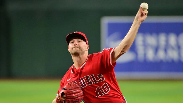 Jun 16, 2026; Phoenix, Arizona, USA; Los Angeles Angels pitcher Reid Detmers (48) throws in the first inning against the Arizona Diamondbacks at Chase Field. Mandatory Credit: Matt Kartozian-Imagn Images Jun 16, 2026; Phoenix, Arizona, USA; Los Angeles Angels pitcher Reid Detmers (48) throws in the first inning against the Arizona Diamondbacks at Chase Field. Mandatory Credit: Matt Kartozian-Imagn Images