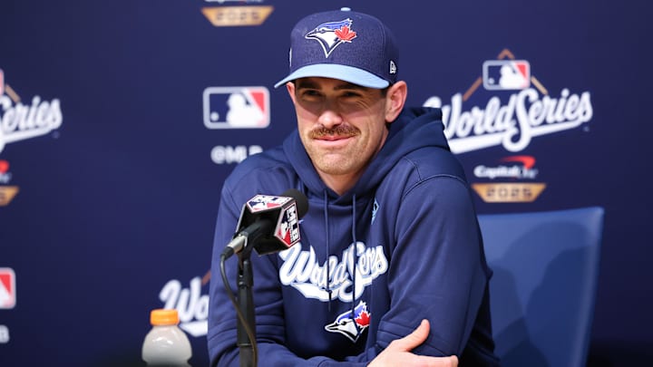 Toronto Blue Jays pitcher Shane Bieber. Toronto Blue Jays pitcher Shane Bieber.