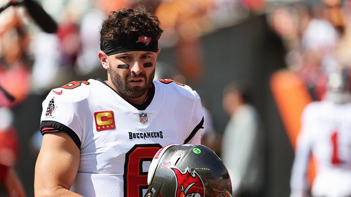 Sep 13, 2026; Cincinnati, Ohio, USA; Tampa Bay Buccaneers quarterback Baker Mayfield (6) warms up at Paycor Stadium. Mandatory Credit: Joseph Maiorana-Imagn Images Sep 13, 2026; Cincinnati, Ohio, USA; Tampa Bay Buccaneers quarterback Baker Mayfield (6) warms up at Paycor Stadium. Mandatory Credit: Joseph Maiorana-Imagn Images