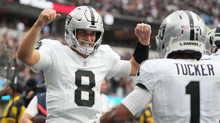 Raiders quarterback Kirk Cousins threw for 253 yards and three touchdowns in a 26–14 win over the Chargers. Raiders quarterback Kirk Cousins threw for 253 yards and three touchdowns in a 26–14 win over the Chargers.