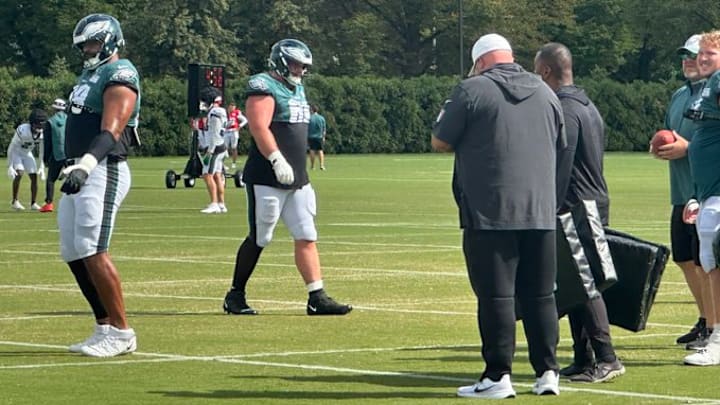 Eagles left guard Landon Dickerson at practice on Aug. 31, 2025 Eagles left guard Landon Dickerson at practice on Aug. 31, 2025