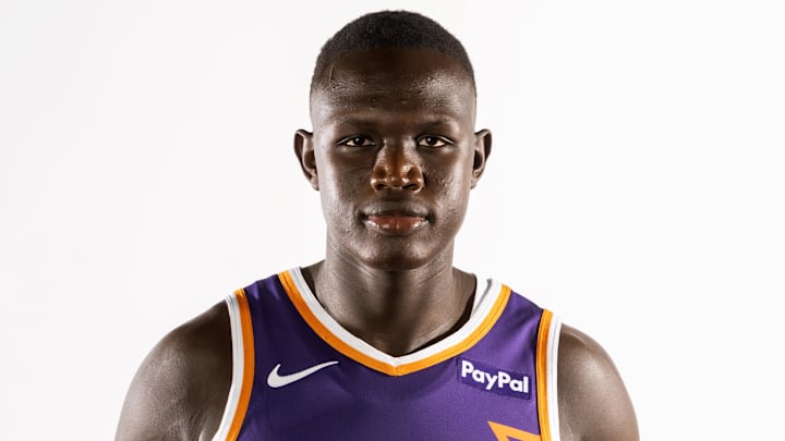 Sep 24, 2025; Phoenix, AZ, USA; Phoenix Suns center Khaman Maluach (10) poses for portrait during Media Day at PHX Arena. Mandatory Credit: Mark J. Rebilas-Imagn Images Sep 24, 2025; Phoenix, AZ, USA; Phoenix Suns center Khaman Maluach (10) poses for portrait during Media Day at PHX Arena. Mandatory Credit: Mark J. Rebilas-Imagn Images