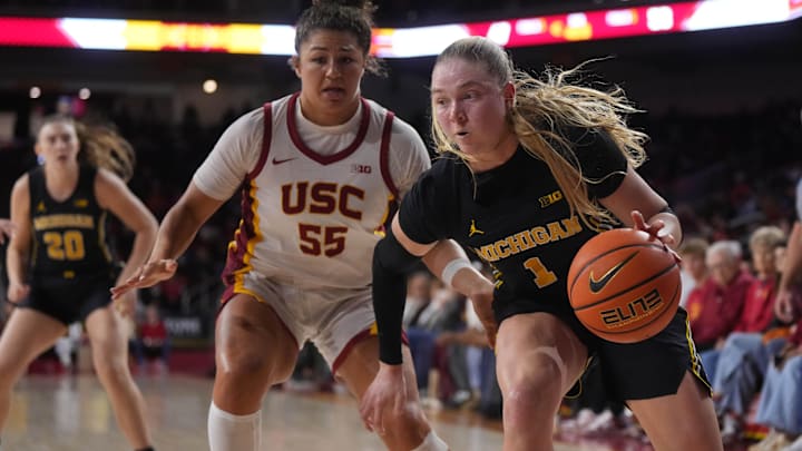 Michigan Wolverines guard Olivia Olson is looking to lead her team to an upset win on Monday. Michigan Wolverines guard Olivia Olson is looking to lead her team to an upset win on Monday.
