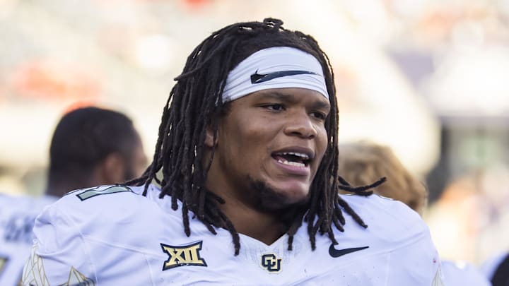 Oct 19, 2024; Tucson, Arizona, USA; Colorado Buffaloes tight end Sav’ell Smalls (31) against the Arizona Wildcats at Arizona Stadium. Mandatory Credit: Mark J. Rebilas-Imagn Images Oct 19, 2024; Tucson, Arizona, USA; Colorado Buffaloes tight end Sav’ell Smalls (31) against the Arizona Wildcats at Arizona Stadium. Mandatory Credit: Mark J. Rebilas-Imagn Images