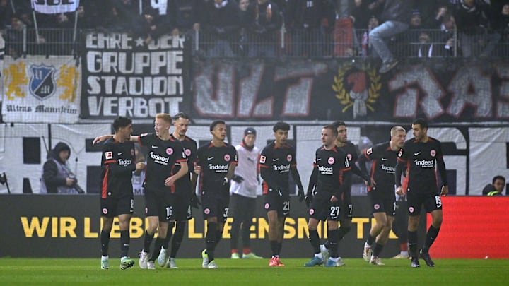 Fares Chaibi, Hugo Larsson, Ellyes Skhiri, Omar Marmoush, Mario Gotze, Robin Koch