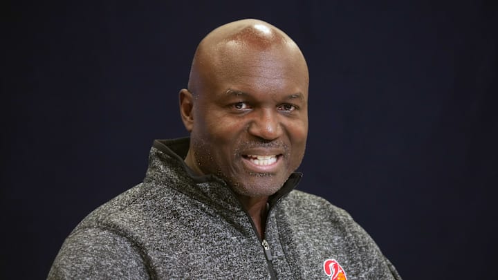 Tampa Bay Buccaneers coach Todd Bowles speaks during the NFL Scouting Combine.
