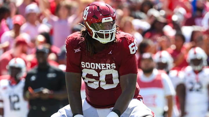 Oklahoma's Tyler Guyton is one of three players that the Cowboys must target with the No. 24 overall pick in April. 