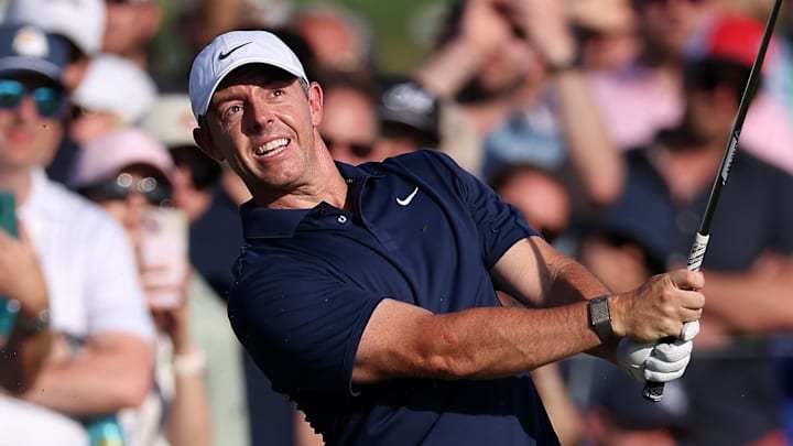 Rory McIlroy failed to make a move on Sunday at the PGA and appeared to respond to a heckling fan. Rory McIlroy failed to make a move on Sunday at the PGA and appeared to respond to a heckling fan.