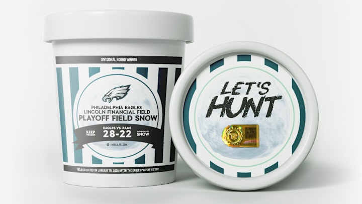 The Eagles on conjunction with Realest are selling authentic snow pints from their game on Sunday.