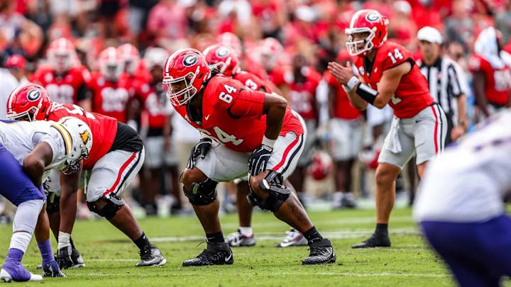 Georgia Bulldogs offensive lineman Jahzare Jackson 