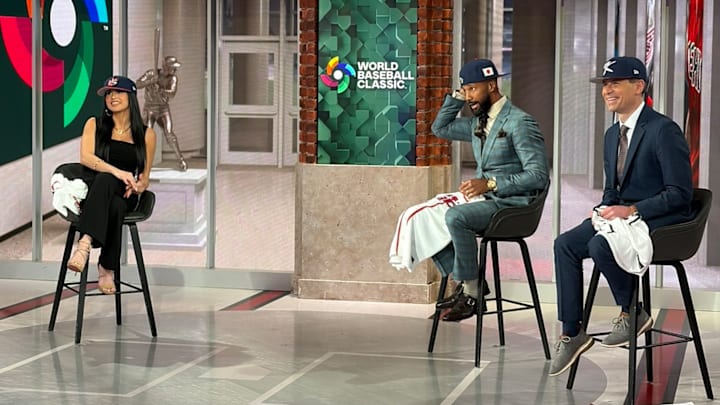 MLB Network host Siera Santos, analyst Chris Young and baseball insider Jon Morosi unveil some of the 2026 World Baseball Classic uniforms.