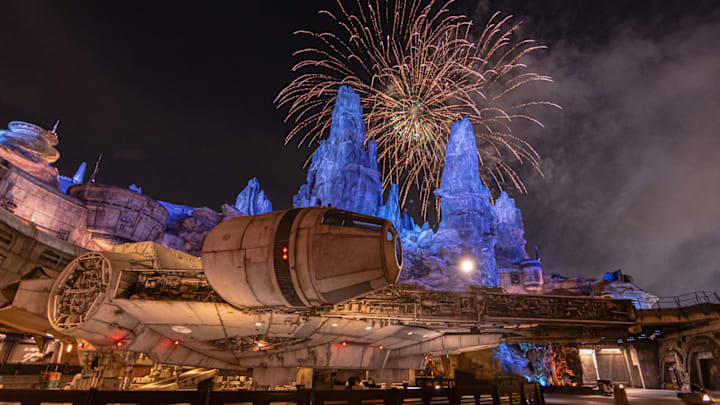 Taking place in Star Wars: Galaxy’s Edge at Disneyland Park in Anaheim, Calif., on select nights, “Fire of the Rising Moons” is a nighttime experience that showcases a different view of the stunning Disneyland park fireworks display, with musical accompaniment. Check Disneyland.com or the Disneyland app for showtimes. (Disneyland Resort)