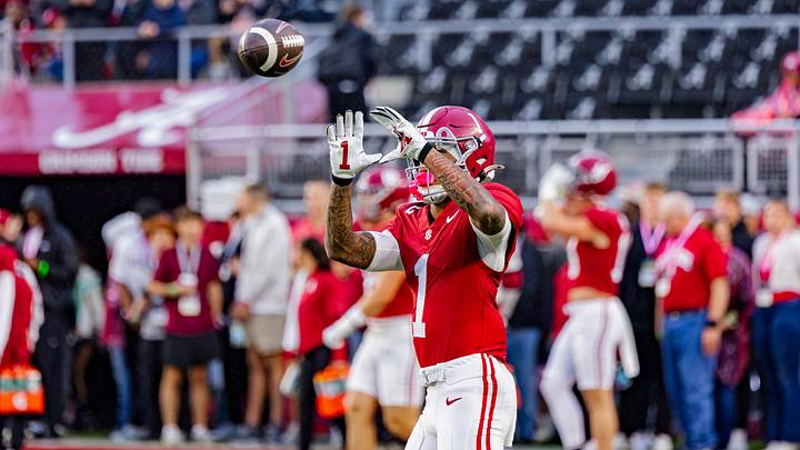 Alabama wide receiver Ryan Coleman-Williams catches a ball in warm up before the match up against Georgia on Oct 10, 2026. Alabama wide receiver Ryan Coleman-Williams catches a ball in warm up before the match up against Georgia on Oct 10, 2026.