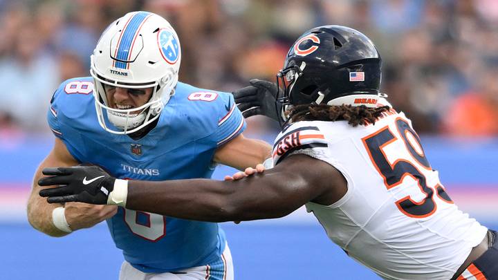Chicago Bears DE Jamree Kromah pursues the quarterback in a preseason game. Mandatory Credit: Steve Roberts-Imagn Images Chicago Bears DE Jamree Kromah pursues the quarterback in a preseason game. Mandatory Credit: Steve Roberts-Imagn Images
