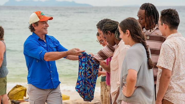 (L-R): Jeff Probst, Linnea Capobianco, Kristin Flickinger, Sharonda Cox, Alexis Levine, Ori Jean-Charles, Cristian Chavez