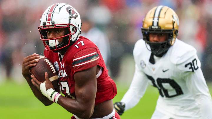Nov 11, 2023; Columbia, South Carolina, USA; South Carolina Gamecocks wide receiver Xavier Legette