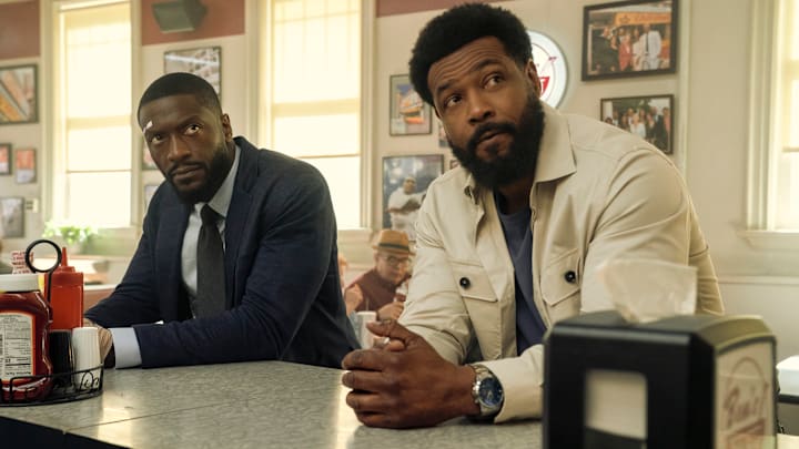 Aldis Hodge as Alex Cross & Isaiah Mustafa as John Sampson. Photo Courtesy of Ian Watson/Prime Video