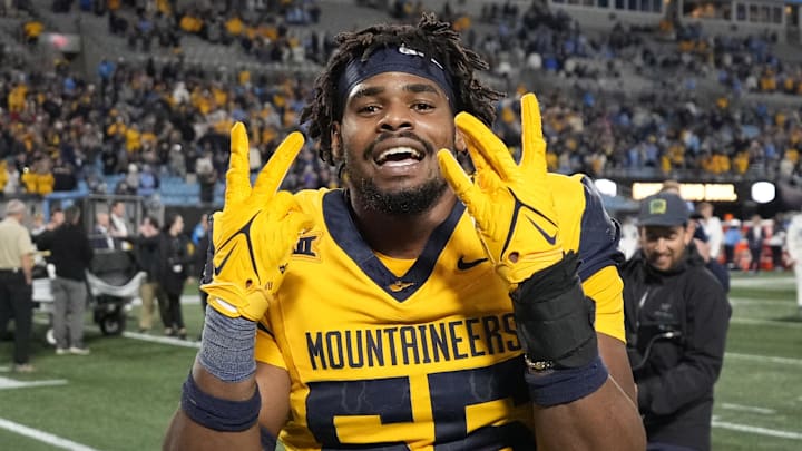 Dec 27, 2023; Charlotte, NC, USA; West Virginia Mountaineers defensive lineman Davoan Hawkins (55).