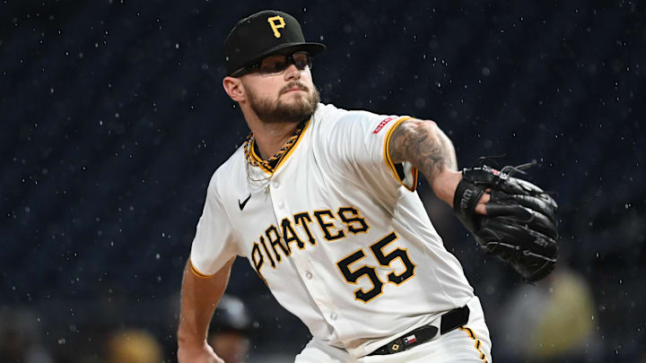 Jun 9, 2025; Pittsburgh, Pennsylvania, USA; Pittsburgh Pirates relief pitcher Chase Shugart (55) throws the ball against the Miami Marlins at PNC Park. Mandatory Credit: Philip G. Pavely-Imagn Images Jun 9, 2025; Pittsburgh, Pennsylvania, USA; Pittsburgh Pirates relief pitcher Chase Shugart (55) throws the ball against the Miami Marlins at PNC Park. Mandatory Credit: Philip G. Pavely-Imagn Images