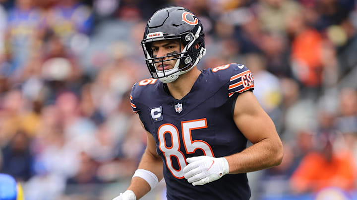 Cole Kmet's 13 catches the last two weeks lead the team. Will he be available against the Panthers?