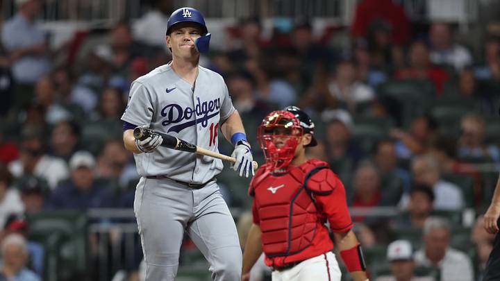 Oct 6, 2026; Cumberland, Georgia, USA; Los Angeles Dodgers catcher Will Smith (16) strikes out during the fifth inning against the Atlanta Braves at Truist Park. Mandatory Credit: Brett Davis-Imagn Images Oct 6, 2026; Cumberland, Georgia, USA; Los Angeles Dodgers catcher Will Smith (16) strikes out during the fifth inning against the Atlanta Braves at Truist Park. Mandatory Credit: Brett Davis-Imagn Images