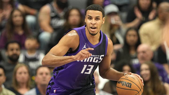 Apr 11, 2025; Sacramento, California, USA; Sacramento Kings forward Keegan Murray (13) dribbles against the Los Angeles Clippers during the first quarter at Golden 1 Center. Apr 11, 2025; Sacramento, California, USA; Sacramento Kings forward Keegan Murray (13) dribbles against the Los Angeles Clippers during the first quarter at Golden 1 Center.