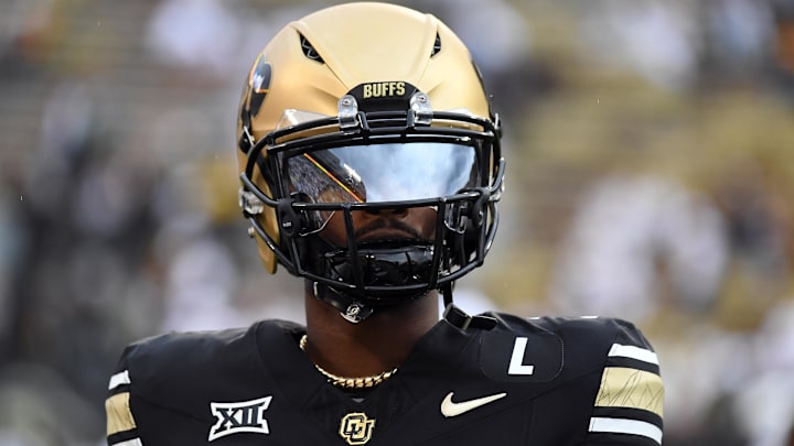 Sep 21, 2024; Boulder, Colorado, USA; Colorado Buffaloes quarterback Shedeur Sanders (2) warms up before the game against the Baylor Bears at Folsom Field.