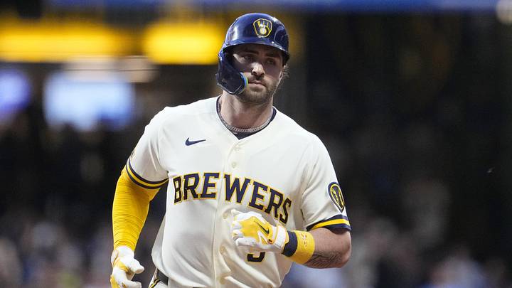 May 26, 2026; Milwaukee, Wisconsin, USA; Milwaukee Brewers center fielder Garrett Mitchell (5) rounds the bases after hitting a home run against the St. Louis Cardinals in the fifth inning at American Family Field. Mandatory Credit: Michael McLoone-Imagn Images May 26, 2026; Milwaukee, Wisconsin, USA; Milwaukee Brewers center fielder Garrett Mitchell (5) rounds the bases after hitting a home run against the St. Louis Cardinals in the fifth inning at American Family Field. Mandatory Credit: Michael McLoone-Imagn Images
