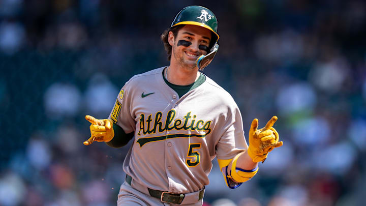 Aug 24, 2025; Seattle, Washington, USA; Athletics shortstop Jacob Wilson (5) rounds the bases after hitting a solo home run during the second inning against the Seattle Mariners at T-Mobile Park. Mandatory Credit: Stephen Brashear-Imagn Images Aug 24, 2025; Seattle, Washington, USA; Athletics shortstop Jacob Wilson (5) rounds the bases after hitting a solo home run during the second inning against the Seattle Mariners at T-Mobile Park. Mandatory Credit: Stephen Brashear-Imagn Images