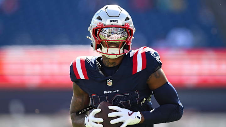 New England Patriots wide receiver Kendrick Bourne. New England Patriots wide receiver Kendrick Bourne.