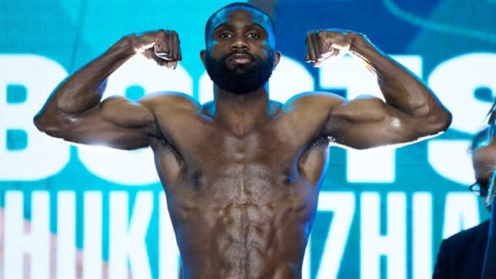 Jaron ‘Boots’ Ennis poses during the weigh in ahead of his November 9th IBF World Welterweight title fight. Ennis must deal with lost chances and the difficulties of maintaining his weight at 147