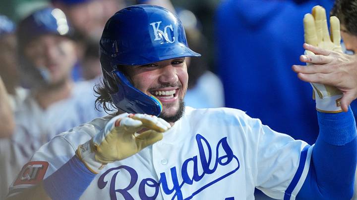Jun 9, 2026; Kansas City, Missouri, USA; Kansas City Royals right fielder Jac Caglianone (14) celebrates after hitting a two run home run against the Texas Rangers during the sixth inning at Kauffman Stadium. Mandatory Credit: Denny Medley-Imagn Images Jun 9, 2026; Kansas City, Missouri, USA; Kansas City Royals right fielder Jac Caglianone (14) celebrates after hitting a two run home run against the Texas Rangers during the sixth inning at Kauffman Stadium. Mandatory Credit: Denny Medley-Imagn Images