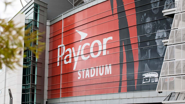 Paycor and Bengals executives hold a ribbon-cutting ceremony to celebrate the start of the Bengals    first season at the newly renamed Paycor Stadium on Tuesday, Sept.  6, 2022. Paycor HCM Inc., a Norwood-based human resources software company, has acquired the naming rights to the stadium for 16 years. The Bengals will play their first regular-season home game on Sept. 11 against the Pittsburgh Steelers.

Paycor Stadium Ribbon Cutting Ceremony Sept 6 2022