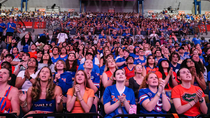 Images from Gainesville during the NCAA national championship men's basketball game between the Florida Gators and the Houston Cougars in Gainesville, FL on Monday, April 7, 2025.