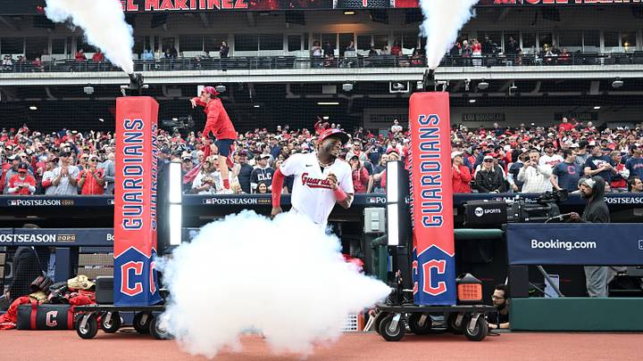 Oct 3, 2026: Cleveland Guardians left fielder Angel Martínez (1) takes the field before the game against the Chicago White Sox in game one of the ALDS for the 2026 MLB Playoffs at Progressive Field. Credit: Ken Blaze-Imagn Images Oct 3, 2026: Cleveland Guardians left fielder Angel Martínez (1) takes the field before the game against the Chicago White Sox in game one of the ALDS for the 2026 MLB Playoffs at Progressive Field. Credit: Ken Blaze-Imagn Images