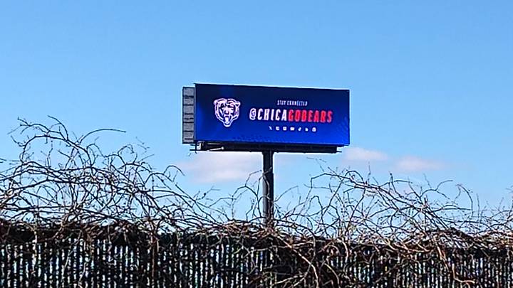 Will the Bears' billboard at the Arlington Park property be replaced by construction on a stadium soon? Will the Bears' billboard at the Arlington Park property be replaced by construction on a stadium soon?