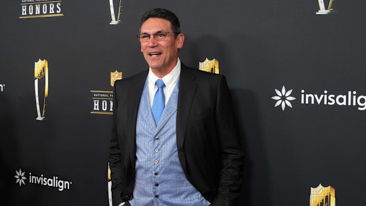 Ron Rivera on the red carpet during Super Bowl LIX NFL Honors. Ron Rivera on the red carpet during Super Bowl LIX NFL Honors.