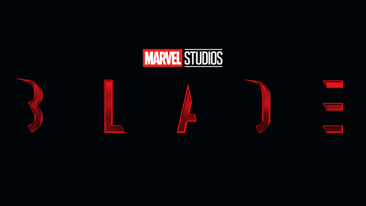 The official logo for Marvel Studios' Blade, starring Mahershala Ali.