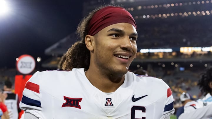 Nov 28, 2025; Tempe, Arizona, USA; Arizona Wildcats defensive back Genesis Smith (12) against the Arizona State Sun Devils during the 99th Territorial Cup at Mountain America Stadium. Mandatory Credit: Mark J. Rebilas-Imagn Images Nov 28, 2025; Tempe, Arizona, USA; Arizona Wildcats defensive back Genesis Smith (12) against the Arizona State Sun Devils during the 99th Territorial Cup at Mountain America Stadium. Mandatory Credit: Mark J. Rebilas-Imagn Images