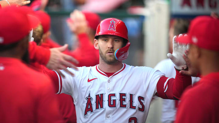 Los Angeles Angels left fielder Taylor Ward Los Angeles Angels left fielder Taylor Ward