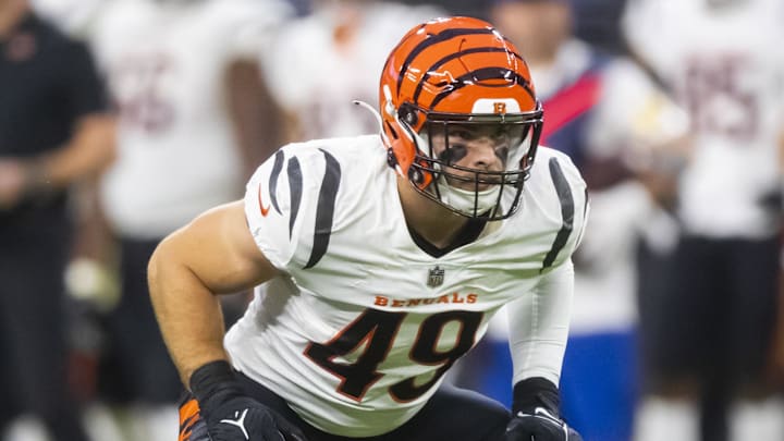 Nov 21, 2021; Paradise, Nevada, USA; Cincinnati Bengals linebacker Joe Bachie (49) against the Las