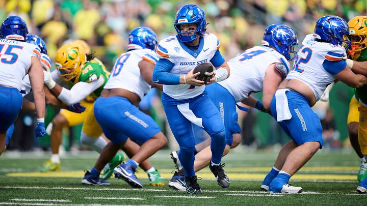 Boise State Broncos quarterback Maddux Madsen. Boise State Broncos quarterback Maddux Madsen.