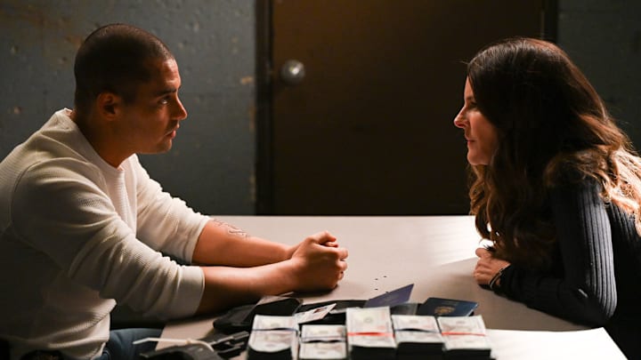 CHICAGO P.D. -- "Escape" Episode 11004 -- Pictured: (l-r) Benjamin Levy Aguilar as Dante Torres, Yara Martinez as Gloria Perez -- (Photo by: Lori Allen/NBC)