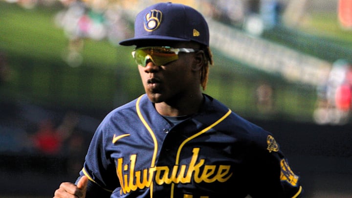 Milwaukee Brewers prospect Jesus Made runs off the field during the spring breakout game on March 17, 2025.