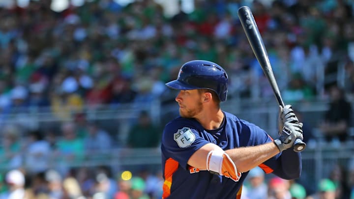 Mar 17, 2017; Fort Myers, FL, USA; Houston Astros right fielder Jon Kemmer (75) against the Boston Red Sox at JetBlue Park. The Astros won 6-2. Mandatory Credit: Aaron Doster-Imagn Images Mar 17, 2017; Fort Myers, FL, USA; Houston Astros right fielder Jon Kemmer (75) against the Boston Red Sox at JetBlue Park. The Astros won 6-2. Mandatory Credit: Aaron Doster-Imagn Images